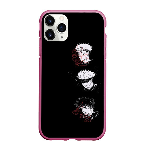 Чехол iPhone 11 Pro матовый Jujutsu Kaisen / 3D-Малиновый – фото 1