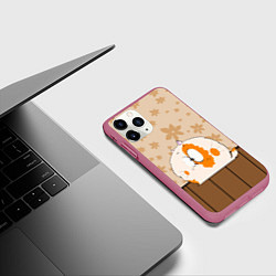 Чехол iPhone 11 Pro матовый Котик, цвет: 3D-малиновый — фото 2