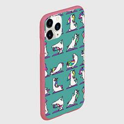 Чехол iPhone 11 Pro матовый Единороги Зарядка, цвет: 3D-малиновый — фото 2