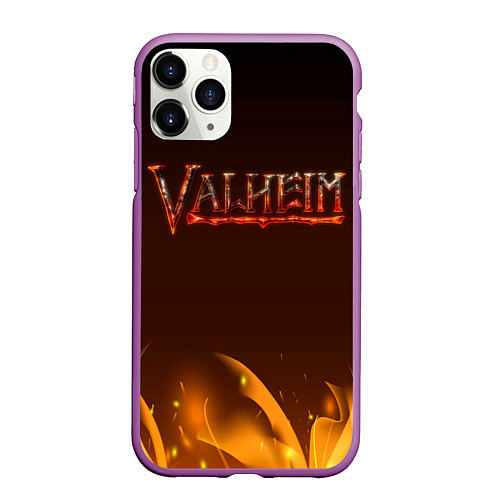 Чехол iPhone 11 Pro матовый Valheim: Вальхейм выживание / 3D-Фиолетовый – фото 1