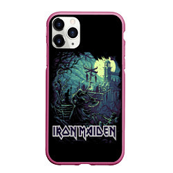 Чехол iPhone 11 Pro матовый IRON MAIDEN, цвет: 3D-малиновый