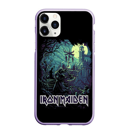 Чехол iPhone 11 Pro матовый IRON MAIDEN / 3D-Светло-сиреневый – фото 1