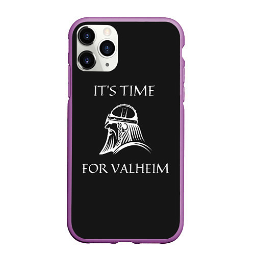 Чехол iPhone 11 Pro матовый Its time for Valheim / 3D-Фиолетовый – фото 1