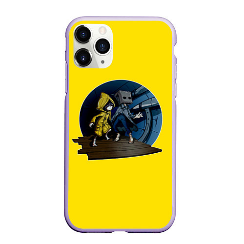 Чехол iPhone 11 Pro матовый Little nightmares 2 Yelow / 3D-Светло-сиреневый – фото 1