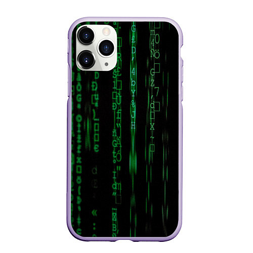 Чехол iPhone 11 Pro матовый Матрица букв и чисел / 3D-Светло-сиреневый – фото 1