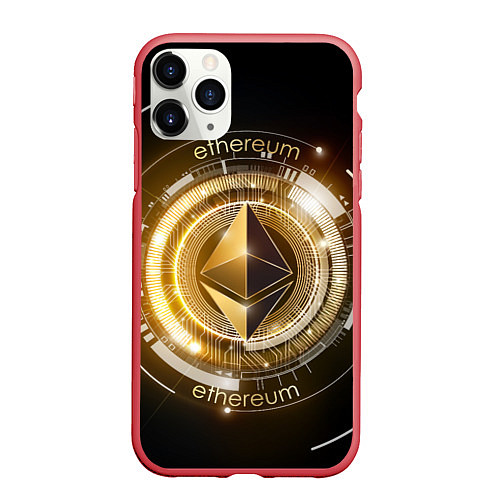 Чехол iPhone 11 Pro матовый ETHEREUM ЭФИРИУМ / 3D-Красный – фото 1