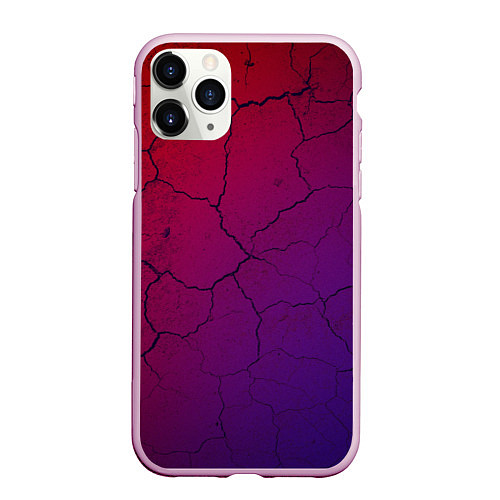 Чехол iPhone 11 Pro матовый Трещины / 3D-Розовый – фото 1