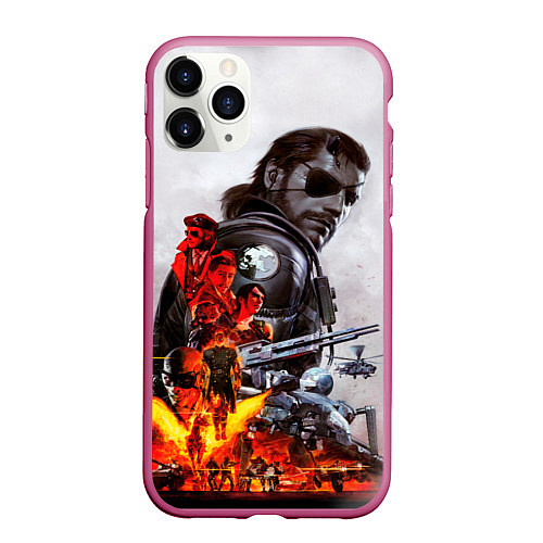 Чехол iPhone 11 Pro матовый Metal Gear / 3D-Малиновый – фото 1