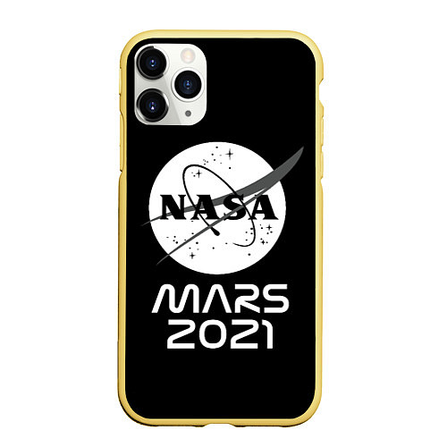 Чехол iPhone 11 Pro матовый NASA Perseverance / 3D-Желтый – фото 1