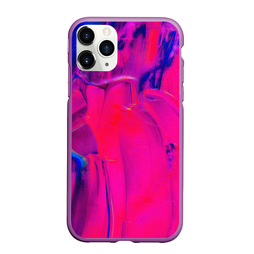 Чехол iPhone 11 Pro матовый Фон Pink and blue / 3D-Фиолетовый – фото 1