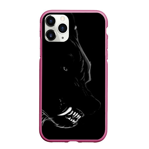 Чехол iPhone 11 Pro матовый Wolf / 3D-Малиновый – фото 1