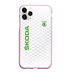 Чехол iPhone 11 Pro матовый SKODA, цвет: 3D-розовый