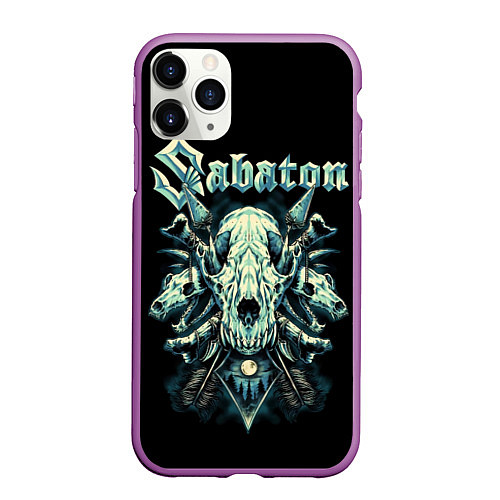 Чехол iPhone 11 Pro матовый Sabaton / 3D-Фиолетовый – фото 1