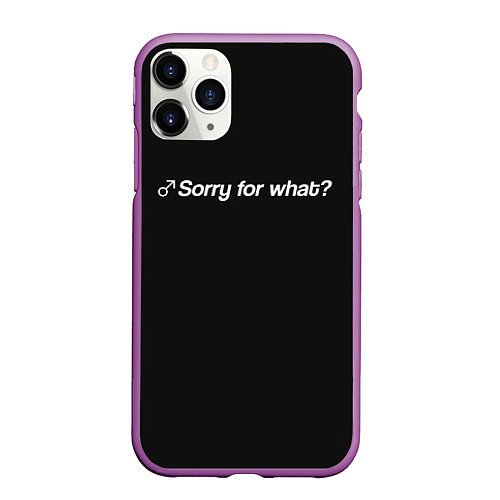 Чехол iPhone 11 Pro матовый Sorry for what? / 3D-Фиолетовый – фото 1
