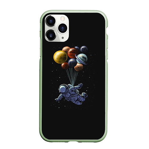 Чехол iPhone 11 Pro матовый Space Travel / 3D-Салатовый – фото 1