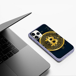 Чехол iPhone 11 Pro матовый БИТКОИН BITCOIN, цвет: 3D-светло-сиреневый — фото 2