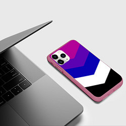 Чехол iPhone 11 Pro матовый Полосы, цвет: 3D-малиновый — фото 2