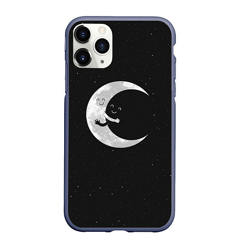 Чехол iPhone 11 Pro матовый Лунное объятие / 3D-Серый – фото 1