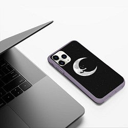 Чехол iPhone 11 Pro матовый Лунное объятие, цвет: 3D-серый — фото 2