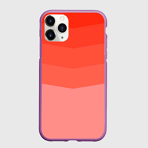 Чехол iPhone 11 Pro матовый Персиковый Градиент / 3D-Фиолетовый – фото 1