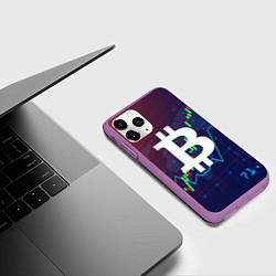 Чехол iPhone 11 Pro матовый БИТКОИН BITCOIN, цвет: 3D-фиолетовый — фото 2
