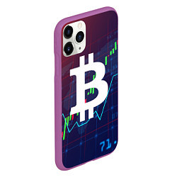 Чехол iPhone 11 Pro матовый БИТКОИН BITCOIN, цвет: 3D-фиолетовый — фото 2