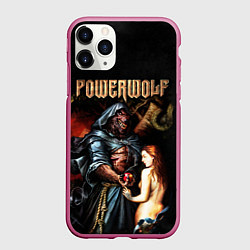 Чехол iPhone 11 Pro матовый Powerwolf, цвет: 3D-малиновый