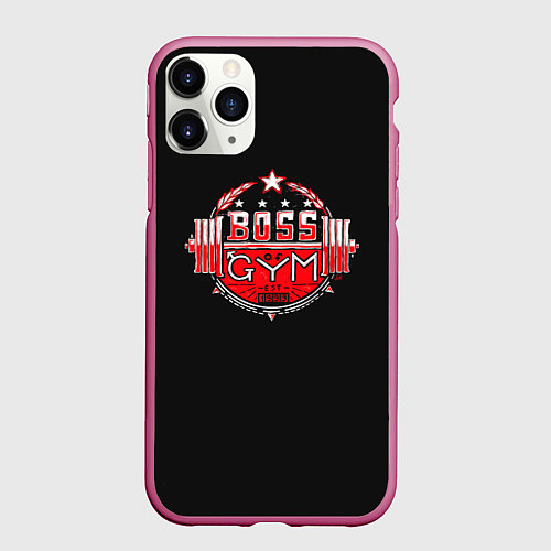 Чехол iPhone 11 Pro матовый Босс этой качалки / 3D-Малиновый – фото 1