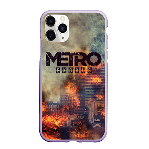 Чехол iPhone 11 Pro матовый Metro Exodus / 3D-Светло-сиреневый – фото 1