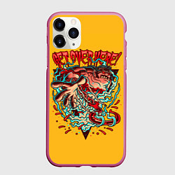 Чехол iPhone 11 Pro матовый Пудж Dota 2, цвет: 3D-малиновый