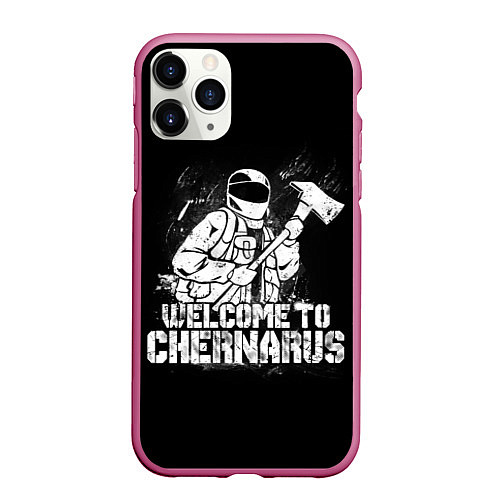 Чехол iPhone 11 Pro матовый DayZ Chernarus / 3D-Малиновый – фото 1