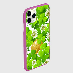 Чехол iPhone 11 Pro матовый Ирландский Клевер и Монетка, цвет: 3D-фиолетовый — фото 2