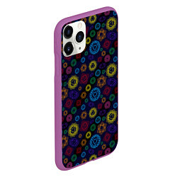 Чехол iPhone 11 Pro матовый Чакры, цвет: 3D-фиолетовый — фото 2