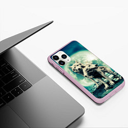 Чехол iPhone 11 Pro матовый Волки, пара, цвет: 3D-розовый — фото 2