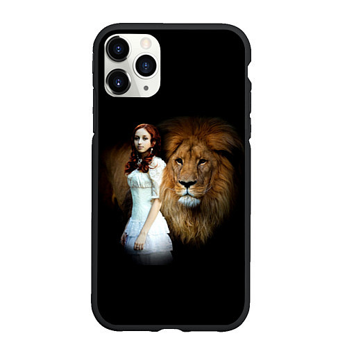 Чехол iPhone 11 Pro матовый Львиная дружба / 3D-Черный – фото 1
