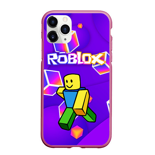 Чехол iPhone 11 Pro матовый ROBLOX КУБЫ / 3D-Малиновый – фото 1