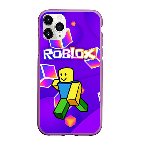 Чехол iPhone 11 Pro матовый ROBLOX КУБЫ / 3D-Фиолетовый – фото 1