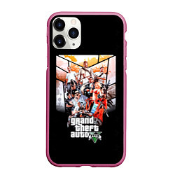 Чехол iPhone 11 Pro матовый Grand Theft Auto five, цвет: 3D-малиновый