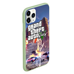 Чехол iPhone 11 Pro матовый ЭКШЕН Grand Theft Auto V, цвет: 3D-салатовый — фото 2