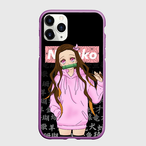 Чехол iPhone 11 Pro матовый NEZUKO НЕЗУКО / 3D-Фиолетовый – фото 1