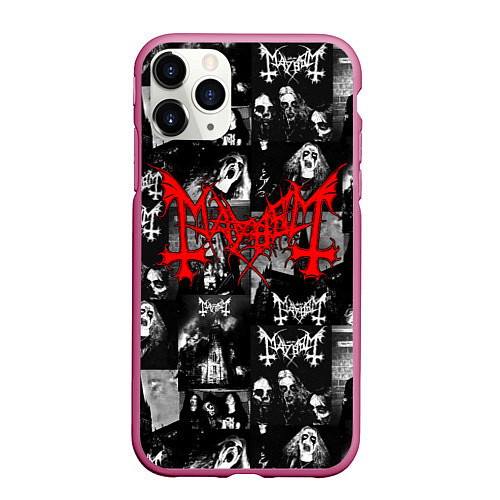 Чехол iPhone 11 Pro матовый MAYHEM / 3D-Малиновый – фото 1