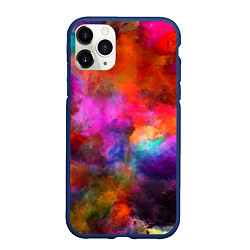 Чехол iPhone 11 Pro матовый Взрыв красок тай дай, цвет: 3D-тёмно-синий