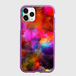 Чехол iPhone 11 Pro матовый Взрыв красок тай дай, цвет: 3D-фиолетовый