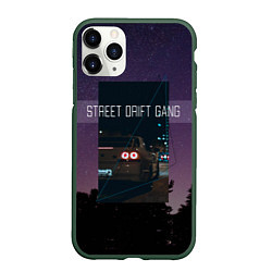 Чехол iPhone 11 Pro матовый Street Drift Gang Дрифт, цвет: 3D-темно-зеленый