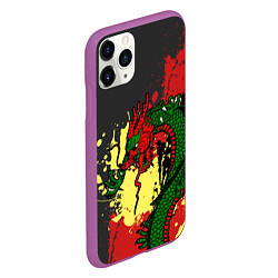 Чехол iPhone 11 Pro матовый Chinese dragon, цвет: 3D-фиолетовый — фото 2