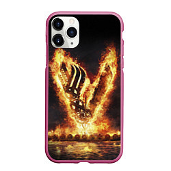 Чехол iPhone 11 Pro матовый ВИКИНГИ VIKINGS V, цвет: 3D-малиновый