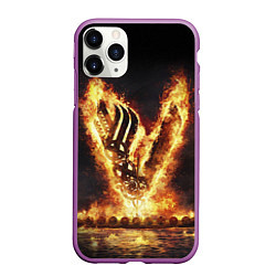 Чехол iPhone 11 Pro матовый ВИКИНГИ VIKINGS V, цвет: 3D-фиолетовый