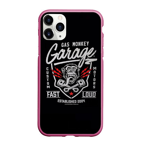 Чехол iPhone 11 Pro матовый Gas Monkey Garage / 3D-Малиновый – фото 1