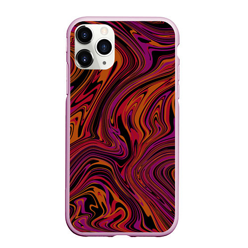 Чехол iPhone 11 Pro матовый Purple abstract / 3D-Розовый – фото 1