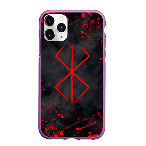 Чехол iPhone 11 Pro матовый BERSERK БЕРСЕРК КЛЕЙМО / 3D-Фиолетовый – фото 1